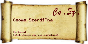 Csoma Szeréna névjegykártya